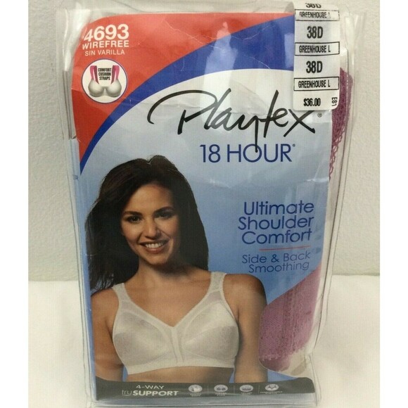 Playtex 18 Hour Ultimate Shoulder Comfort Style 4693 Greenhouse Size 38D NWT - Picture 1 of 5